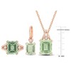 EVERLY JEWELRY | 17 3/4ct TGW Octagon-Cut Green Quartz and White Topaz Heart Earrings, Pendant, and Ring Set in Rose Plated Sterling Silver - 3 of 4