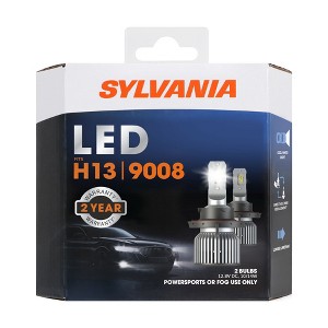 SYLVANIA H13 LED -  Fog Lights For Cars and Trucks - Headlight Bulbs for Off Road Powersports - 6000k Cool White LED Light - Long-Lasting Bulbs - 1 of 4