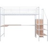 Streamdale Metal Loft Bed with Desk, Ladder and Wardrobe, White - 4 of 4