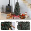 3/4.5FT Christmas Tree with 85 Lights & 8 Lighting Modes, Pre-Lit Artificial Christmas Tree with Red Berries & Sleigh Base - 3 of 4