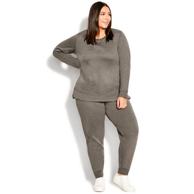 Avenue Women's Plus Size Hi Lo Sweat Top
