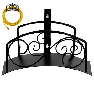 Gardenised Metal Wall-Mount Classic Swirl Hose Holder Heavy-Duty Outdoor Hanger and Water Hose Organizer with Sturdy Reel Hooks & Screw - 1 of 4