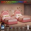 Twin Upholstered Bed Frame with 2 Storage Drawers & LED Rainbow Headboard, Platform Bed for Kids, Solid Wood Slats Support, No Box Spring Needed - 4 of 4