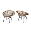 2 Piece Outdoor Chairs, Outdoor Furniture With Waterproof Mat, Steel Frame, Rattan Weaving Design, Mellow Contour Modern Rattan Chair Set - 4 of 4