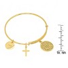 Steeltime Ladies stainless steel bracelet with our father, faith, and cross charms. Color Options: Silver, Gold - 3 of 4