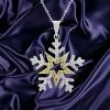 Slickblue Green CZ Two-Tone Snowflake Pendant – 18K Gold & Rhodium Plated, Fashionable Holiday Jewelry for Women - 3 of 3