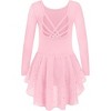 Arshiner Girls Long Sleeve Ballet Leotards with Shinny Skirts Criss-Cross Back Dance Dresses - 4 of 4