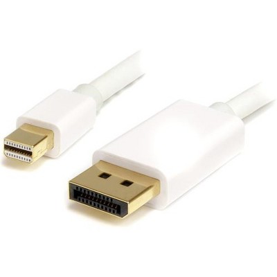 StarTech.com 2m 6 ft White Mini DisplayPort to DisplayPort 1.2 Adapter Cable M/M - DisplayPort 4k with HBR2 Support