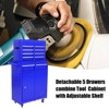 Aukfa Heavy-Duty Steel 2-in-1 Rolling Tool Chest, 5-Drawer Mobile Tool Cabinet with Detachable Top Organizer Box for Garage & Workshop - 2 of 4