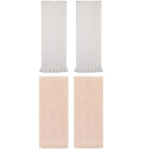REGALWOVEN 4 Pcs Bathroom Cotton Soft and Absorbent Geometric Hand Towel 13" x 29" - 1 of 4