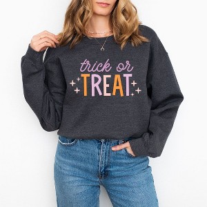 Simply Sage Market Women's Graphic Sweatshirt Trick Or Treat Colorful - 1 of 4