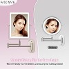 FASCINATE Rechargeable and Foldable Wall Mounted Makeup Mirror 2-Sided 1X/10X Magnifying, 3 Color Setting, Extension Arm 360° Swivel movement - 3 of 4
