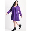 Avenue Women's Plus Size Paloma Blouson Pleated Sleeve Shift Dress - 4 of 4