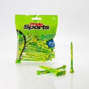 PrideSports 3-1/4" Special Edition Wood Golf Tee - 45pk Yellow/Green - 1 of 3