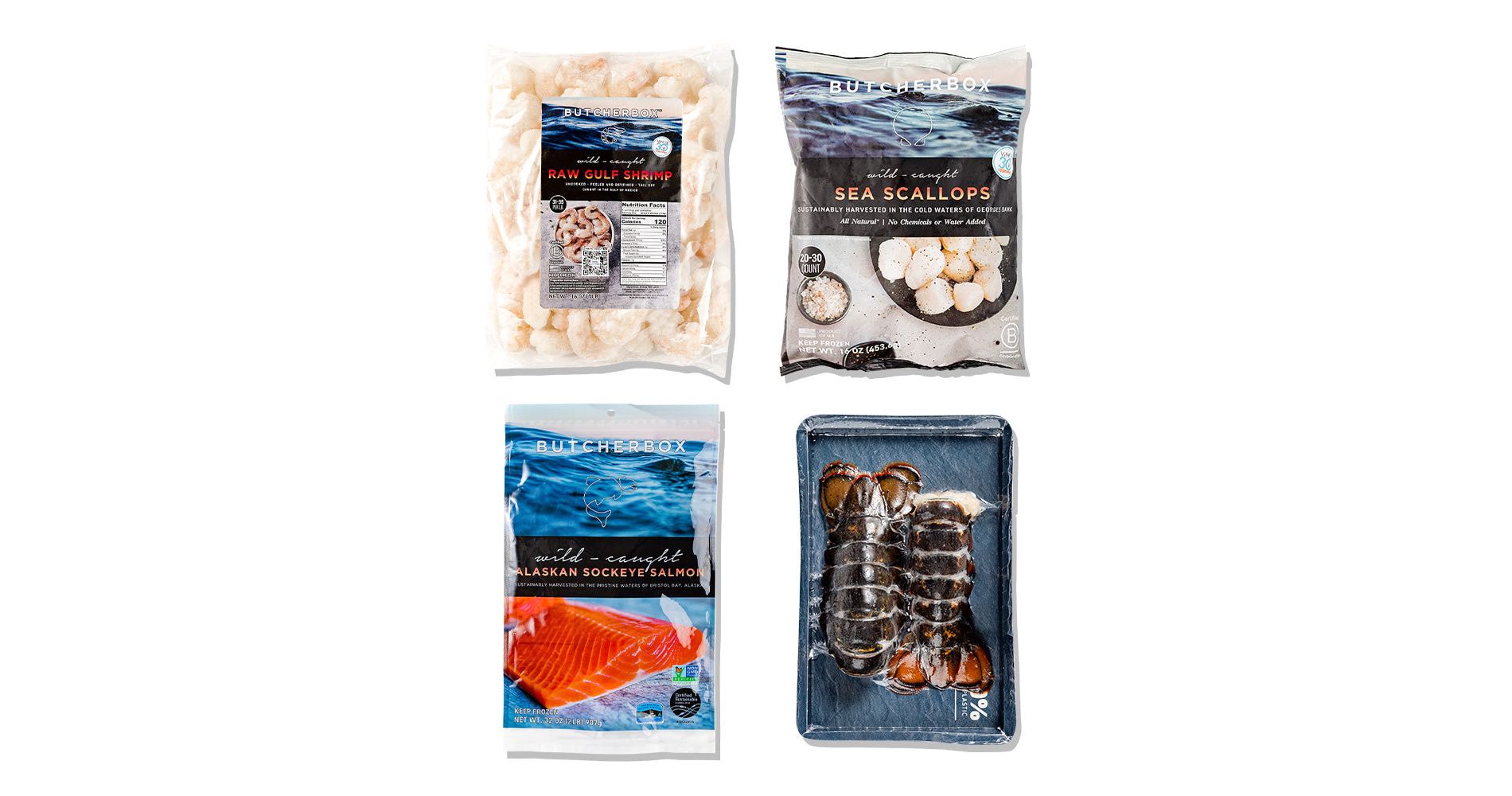 ButcherBox - Wild-Caught Seafood Sampler Lobster, Scallops, Shrimp, Salmon Box - Frozen - approx. 4.63 lbs