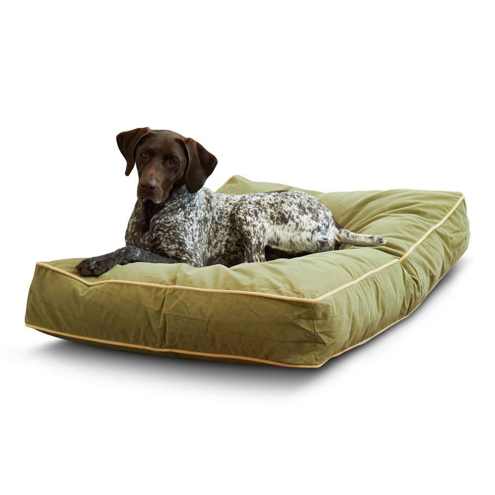 Kensington Garden Buster Reversible Rectangle Pillow Dog Bed - Moss - M: Removable Cover, Zipper Closure, Microfiber
