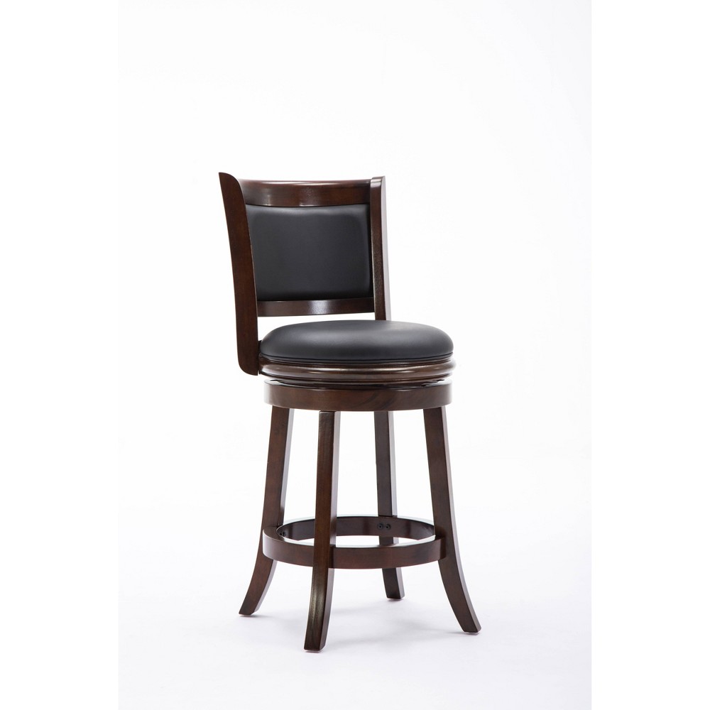 Photos - Storage Combination 24" Augusta Swivel Counter Height Barstool Hardwood Cappuccino - Boraam