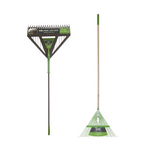 2-Piece Leaf Rake, Poly Rake and Steel-Tine Rake for Garden Tool Set - AMES - 1 of 4