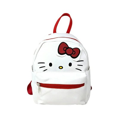 UPD Inc. Hello Kitty Face with Red Bow 10'' Mini Deluxe Pu Leather Backpack