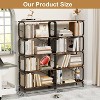 5-Tier Tall Floor Standing Bookshelf, Vintage Display Storage Open Bookcase, Industrial Organizer for School Living Room Bedroom Home Office - 2 of 4