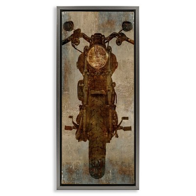 Stupell Industries Motorcycle Silhouette Rustic Pattern, 11" x 25"