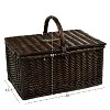 Picnic at Ascot English Style Willow Basket with Two Person Picnic Set, Blanket, and Coffee Set - 2 of 4