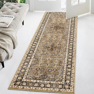 TackView Washable   Trellis Vintage Indoor Soft Anti-Slip Carpet Boho Floral Distressed Aesthetic Foldable Thin - 1 of 4
