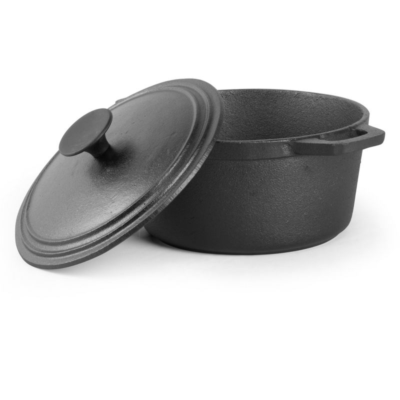 COMMERCIAL CHEF Pre-Seasoned Cast Iron Dutch Oven, Black, 1 of 8