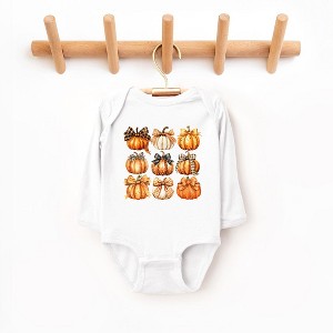 The Juniper Shop Coquette Fall Pumpkin Chart Baby Long Sleeve Bodysuit - 1 of 3