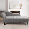 Whizmax Gray Velvet Upholstered Chaise Lounge with Rolled Arm, Upholstered Sofa Recliner Lounge Chair for Bedroom Living Room - 4 of 4