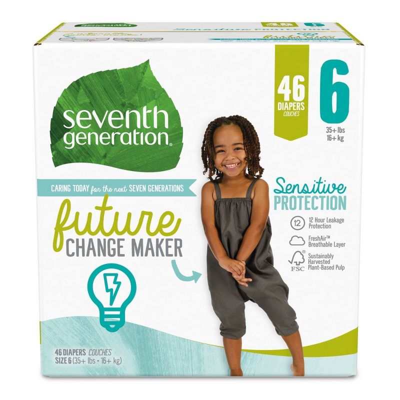 Seventh Generation Sensitive Protection Diapers - (Select Size and Count), 1 of 10