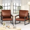 Hooseng Modern Style Living Room Accent Chair With Faux Leather Upholstery And High Density Sponge Padding, Cozy Armchair With Robust Metal Frame - 3 of 4