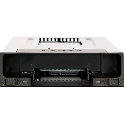 Icy Dock FlexiDOCK MB795SP-B Drive Enclosure for 5.25" Serial ATA/600, 6Gb/s SAS - Serial ATA/600 Host Interface Internal - Black - 2 x HDD Supported