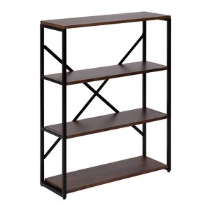 Kate & Laurel All Things Decor 24" Ascott 4 Tier Wall Shelf Natural/Black - 1 of 4