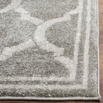 Grey and Light Grey Reversible Synthetic Area Rug, 5' x 8'