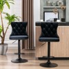 CAVINAS Velvet Swivel Bar Stools Set of 2,Counter Stools with Adjusatble Seat Height and Tufted Back,Kitchen Chair for Kitchen Island - 2 of 4