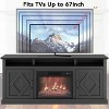 Homhougo Electric Fireplace TV Stand for up to 65", Entertainment Center with 23" Electric Fireplace Remote Control, TV Console Stand Cabinet, Black - 4 of 4