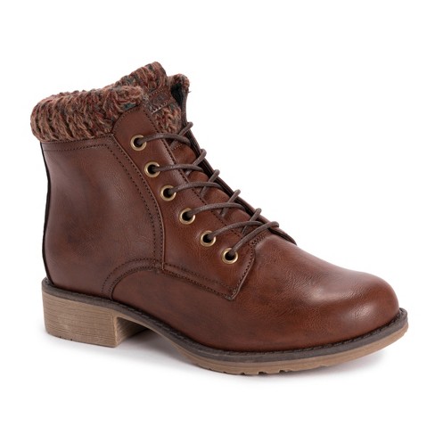 Lukees By Muk Luks Women's Hiker Alps Boots-cognac 9.5 : Target