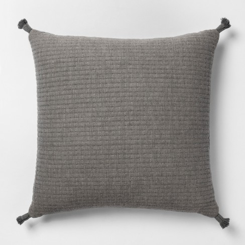 Gauze Texture Square Throw Pillow Gray Nate Berkus Project 62
