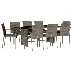 vidaXL Garden Dining Set Grey, Dark Grey - 1 of 4