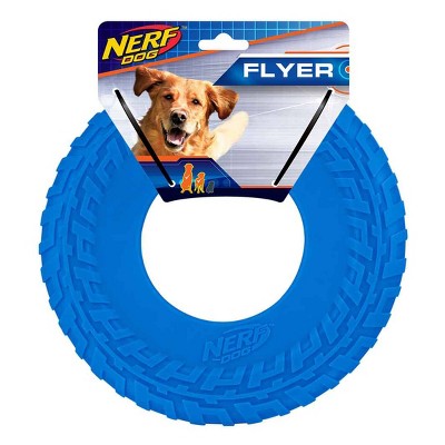 NERF Tire Flyer Dog Toy - Blue - 10"