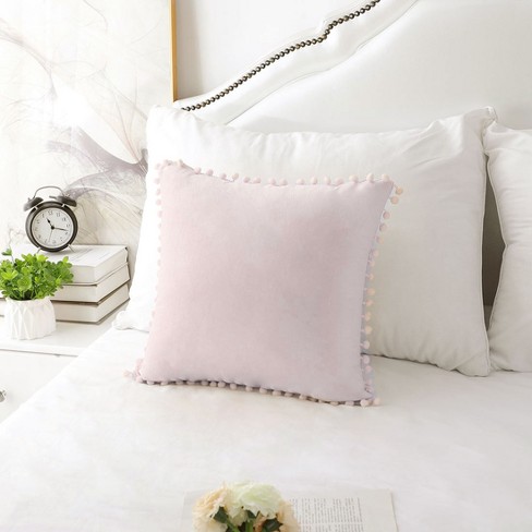 Blush Pink Velvet Throw Pillow Cover