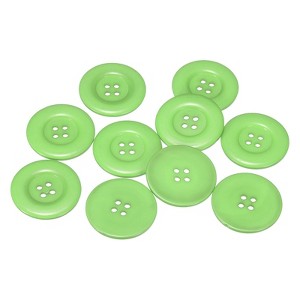 Unique Bargains Resin Round Flat 4-Hole DIY Craft Sewing Buttons 60L 1.5" 10 Pcs - 1 of 4