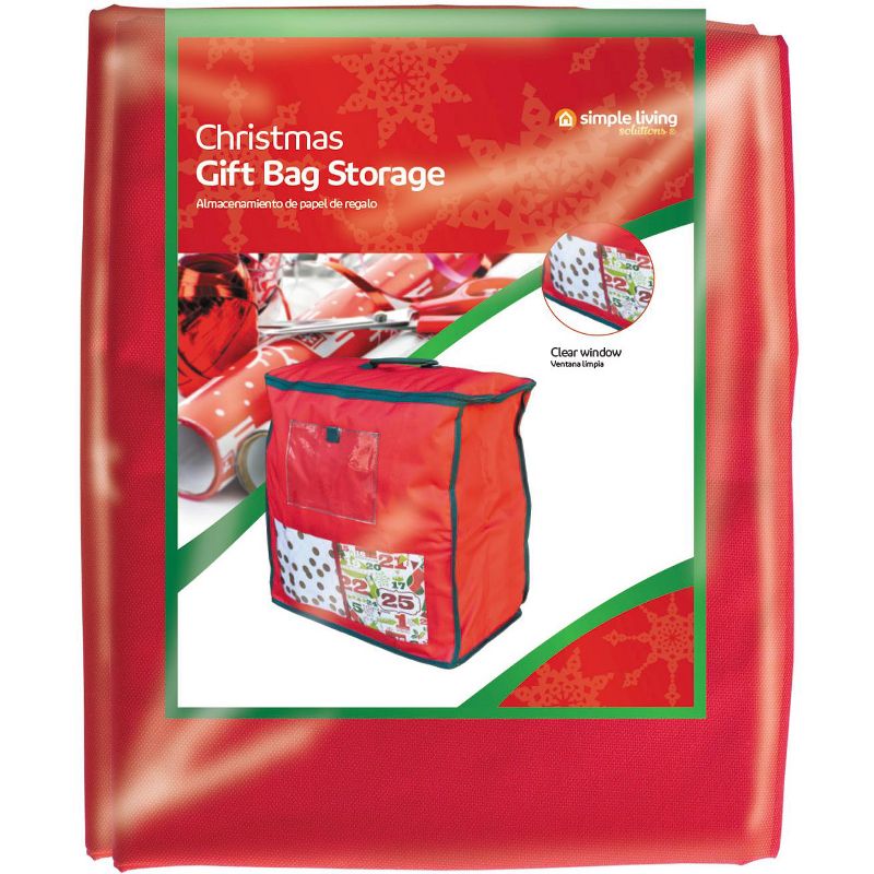 Northlight 19.5" Red Christmas Gift Bag Storage, 1 of 3