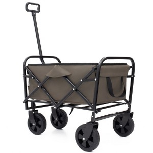 Grungis 3-in-1 Folding Wagon for Camping,Rolling Cart with All-Terrain Wheels,Dual-Layer Storage Beach Wagons for Camping Shopping - 1 of 4