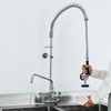 VEVOR Industrial Sink Faucet, 44" Tall, 8" Apart, 12" Rotating Spout, Wall Mounted, Brass Made with Extendable Sprayer, Silver - 2 of 4