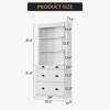 GustoWave Bookshelf with 3 Drawers, 71in Tall Bookcase Shelf with 3-Tier Shelves, Display Bookshelves Cabinet for Bedroom, Living Room,White - 2 of 4