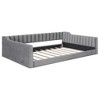 TIRAMISUBEST Twin XL/Full XL Size Upholstery Daybed with Side Storage Pocket, Velvet Daybed Frame Sofa Bed with Slats Support - 3 of 4