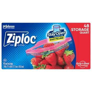 Ziploc Storage Quart Bags with Grip 'n Seal Technology - 48ct