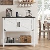 Farmhouse Coffee Bar Cabinet with Double Door, Buffet Cabinet with 2 Storage Cabinet and Open Shelf, Console Entryway Table for Living Room, Hallway - 3 of 4